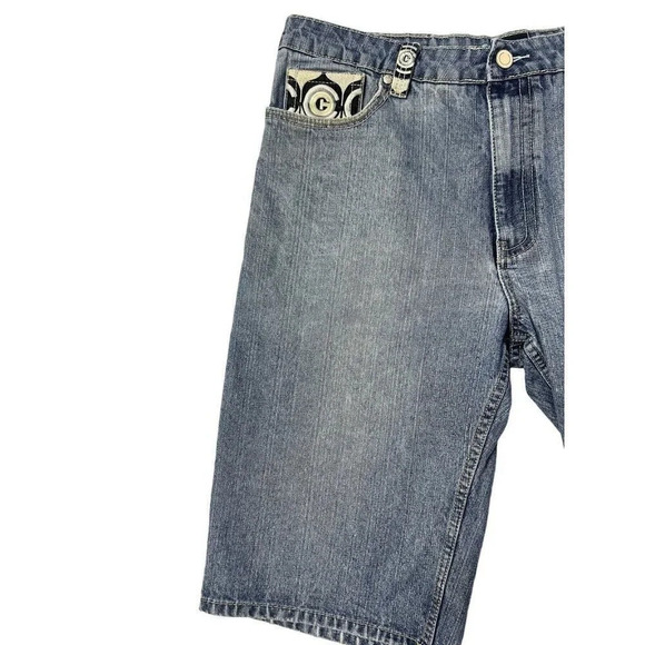 Coogi Shorts 40 Meas 38 Blue Denim Embroidered VTG Y2K Baggy Hip Hop Jean Jorts - Picture 4 of 13